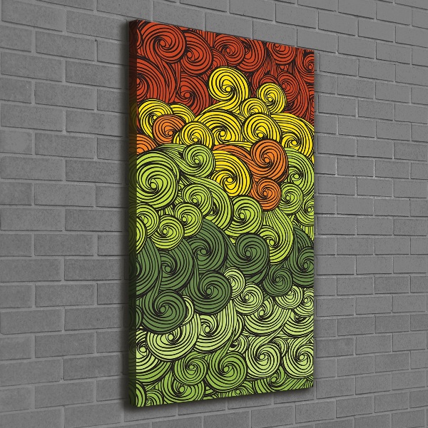 Cuadro moderno en lienzo resistente uv vertical Ondas de colores