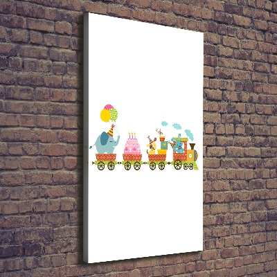 Impresión en lienzo vertical Tren feliz