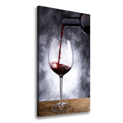 Cuadro canvas decorativo para salón vertical Vino tinto