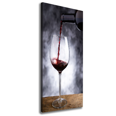 Cuadro canvas decorativo para salón vertical Vino tinto