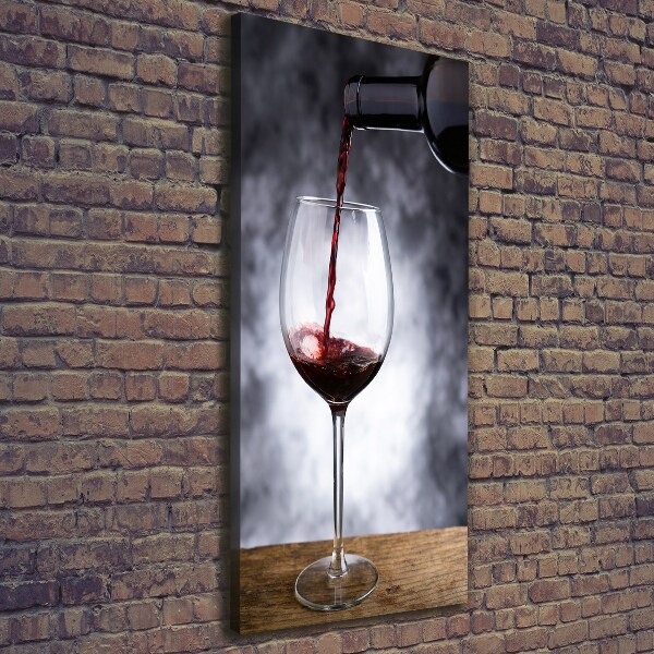 Cuadro canvas decorativo para salón vertical Vino tinto