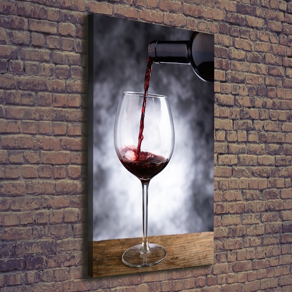 Cuadro canvas decorativo para salón vertical Vino tinto