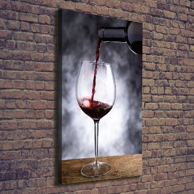 Cuadro canvas decorativo para salón vertical Vino tinto
