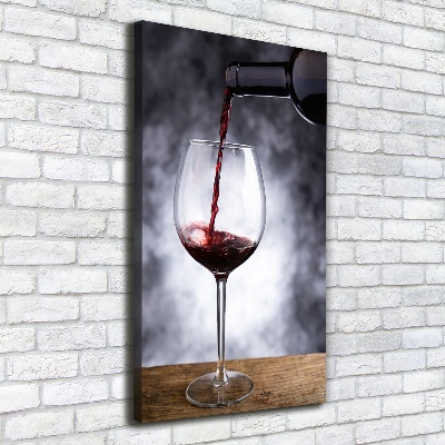 Cuadro canvas decorativo para salón vertical Vino tinto