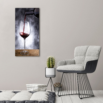 Cuadro canvas decorativo para salón vertical Vino tinto