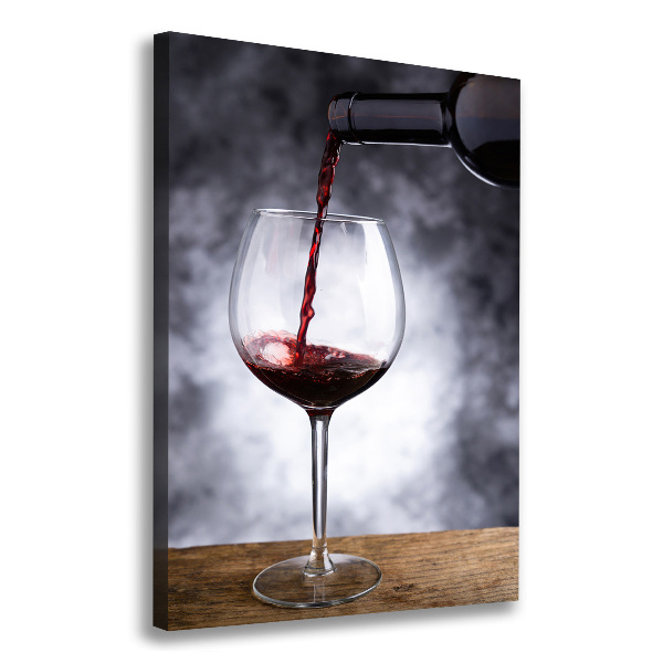 Cuadro canvas decorativo para salón vertical Vino tinto