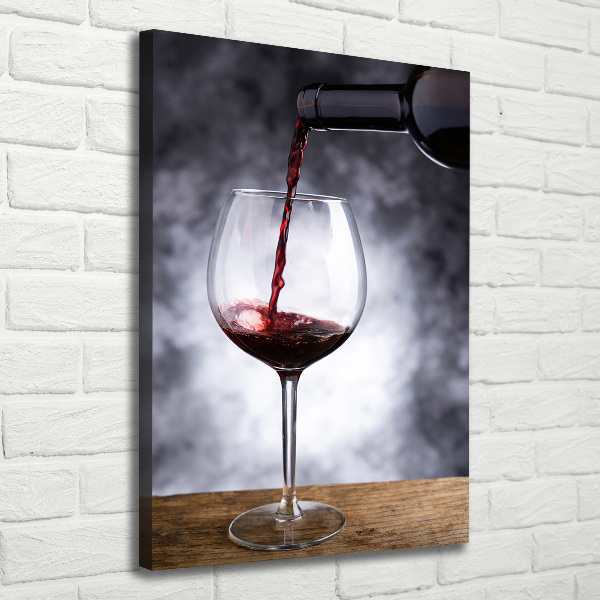 Cuadro canvas decorativo para salón vertical Vino tinto