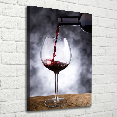 Cuadro canvas decorativo para salón vertical Vino tinto