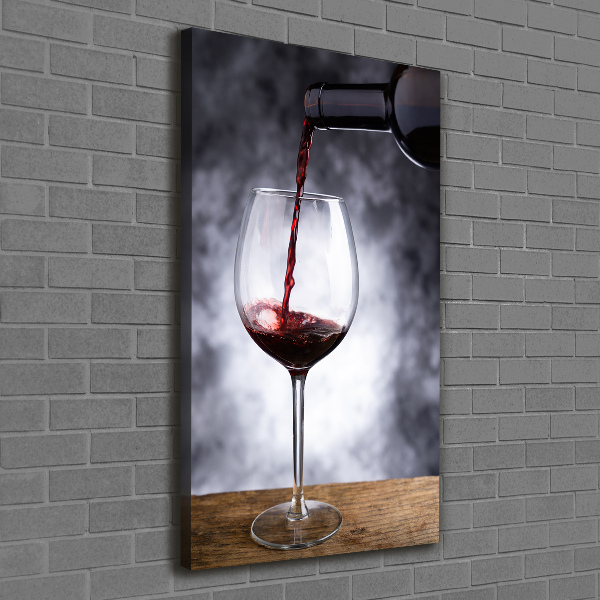 Cuadro canvas decorativo para salón vertical Vino tinto