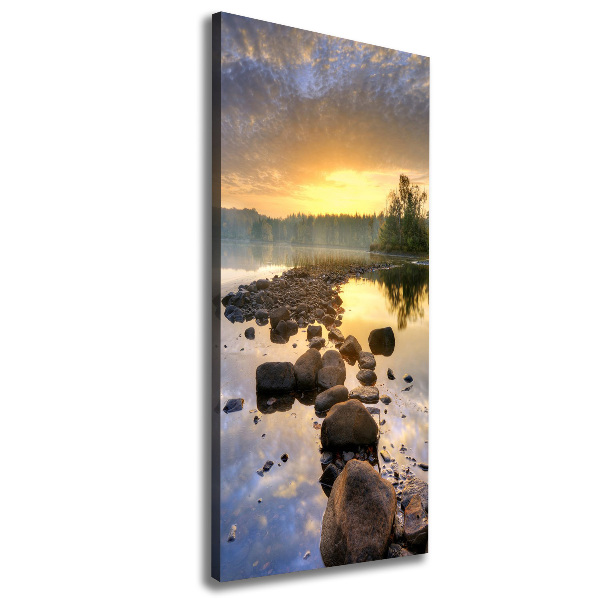Cuadro canvas decorativo para salón vertical Lago