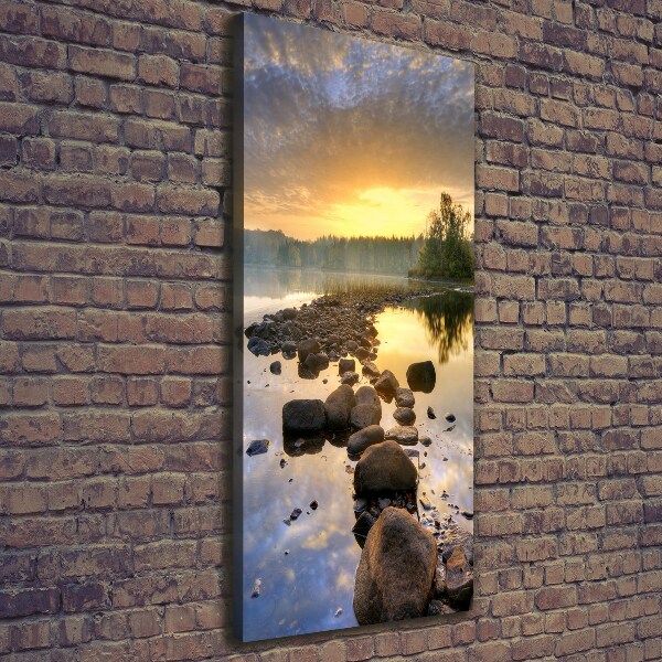 Cuadro canvas decorativo para salón vertical Lago