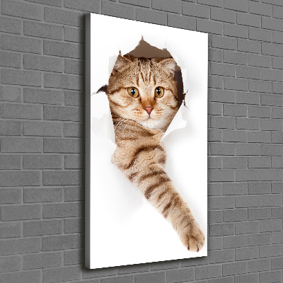 Cuadro moderno en lienzo resistente uv vertical Gato