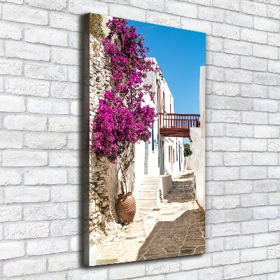 Cuadro canvas decorativo para salón vertical calles griegas