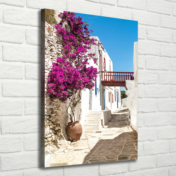 Cuadro canvas decorativo para salón vertical calles griegas