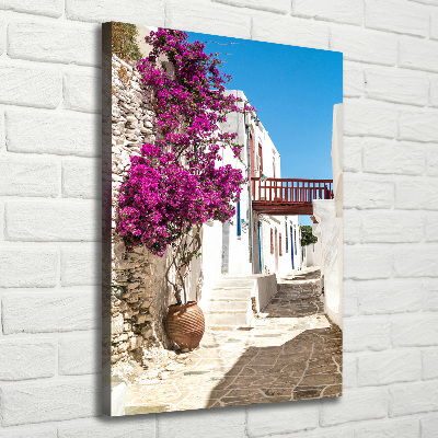 Cuadro canvas decorativo para salón vertical calles griegas