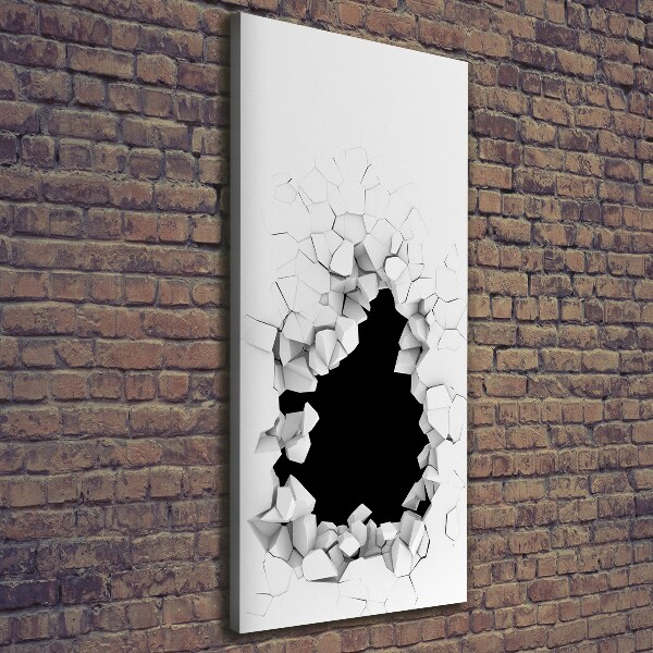 Cuadro canvas decorativo para salón vertical Agujero en la pared