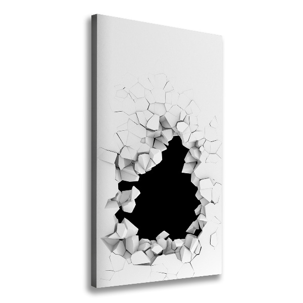 Cuadro canvas decorativo para salón vertical Agujero en la pared