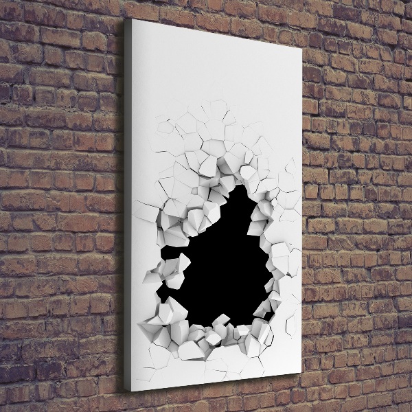 Cuadro canvas decorativo para salón vertical Agujero en la pared