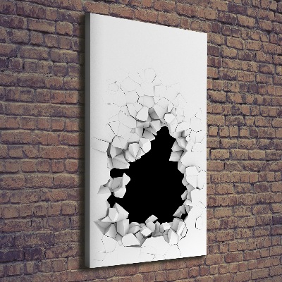 Cuadro canvas decorativo para salón vertical Agujero en la pared