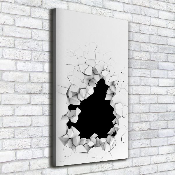 Cuadro canvas decorativo para salón vertical Agujero en la pared