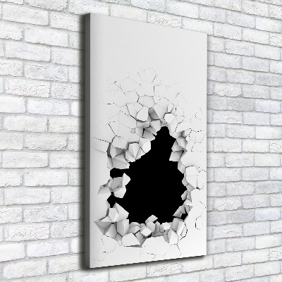 Cuadro canvas decorativo para salón vertical Agujero en la pared