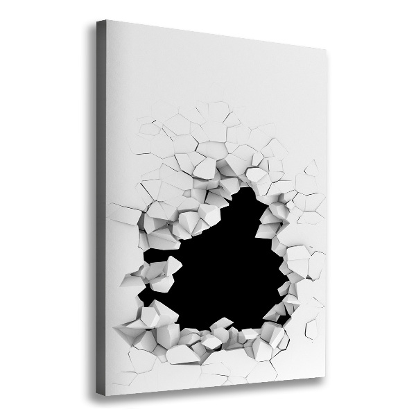 Cuadro canvas decorativo para salón vertical Agujero en la pared