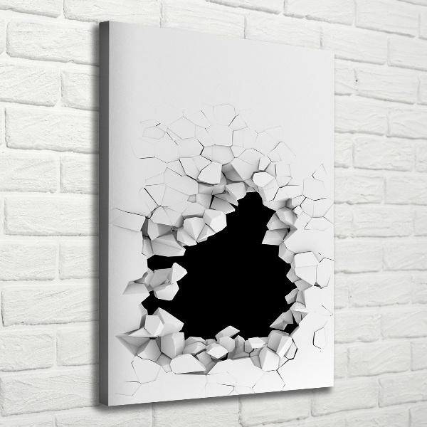 Cuadro canvas decorativo para salón vertical Agujero en la pared