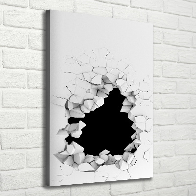 Cuadro canvas decorativo para salón vertical Agujero en la pared