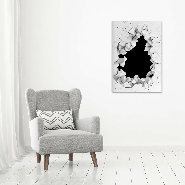 Cuadro canvas decorativo para salón vertical Agujero en la pared