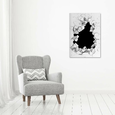 Cuadro canvas decorativo para salón vertical Agujero en la pared