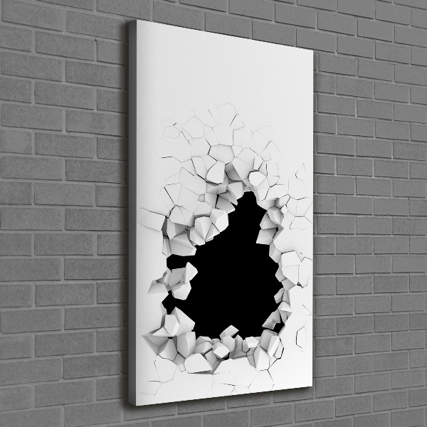 Cuadro canvas decorativo para salón vertical Agujero en la pared