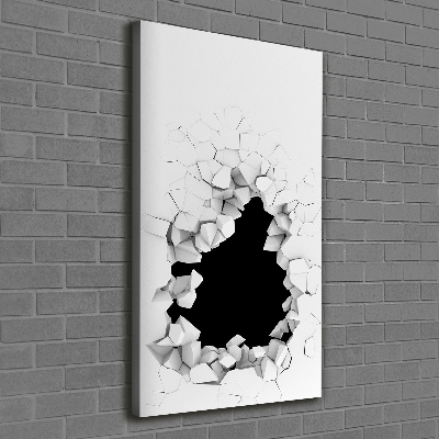 Cuadro canvas decorativo para salón vertical Agujero en la pared