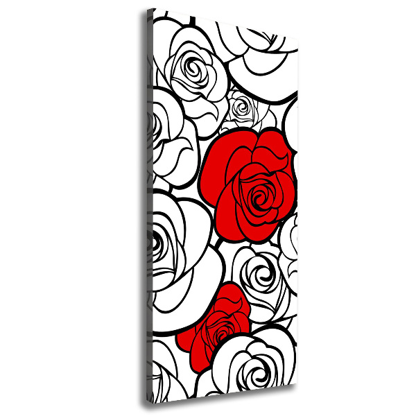 Cuadro moderno en lienzo resistente uv vertical Rosas