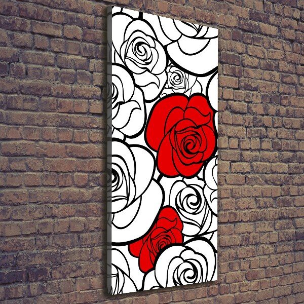 Cuadro moderno en lienzo resistente uv vertical Rosas