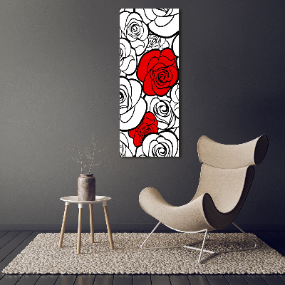 Cuadro moderno en lienzo resistente uv vertical Rosas
