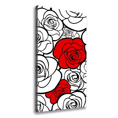 Cuadro moderno en lienzo resistente uv vertical Rosas