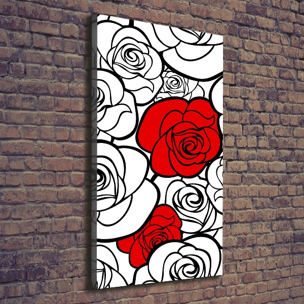 Cuadro moderno en lienzo resistente uv vertical Rosas