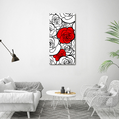 Cuadro moderno en lienzo resistente uv vertical Rosas