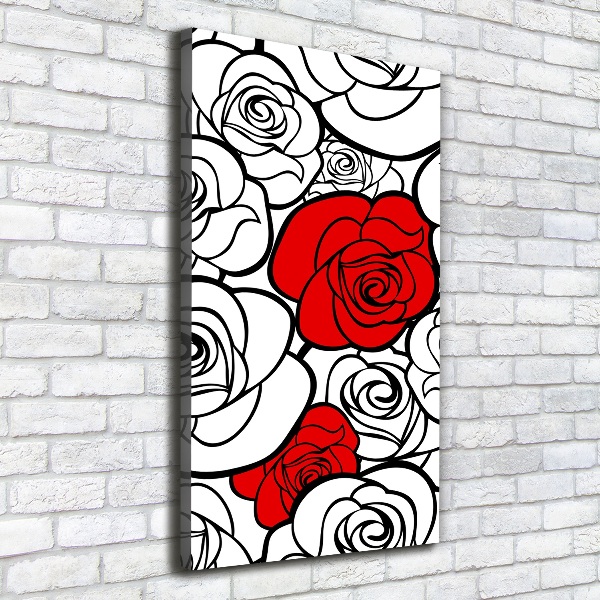 Cuadro moderno en lienzo resistente uv vertical Rosas