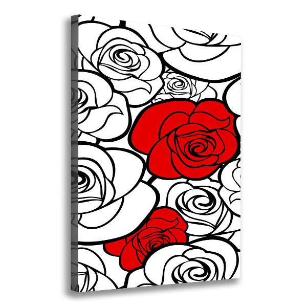 Cuadro moderno en lienzo resistente uv vertical Rosas