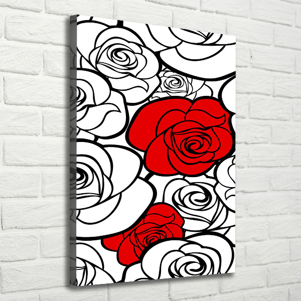 Cuadro moderno en lienzo resistente uv vertical Rosas