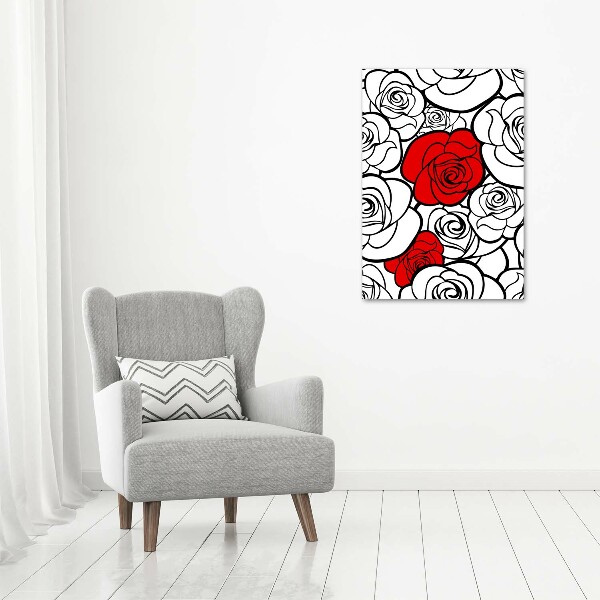 Cuadro moderno en lienzo resistente uv vertical Rosas
