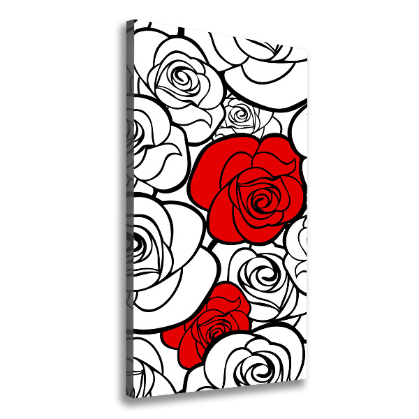 Cuadro moderno en lienzo resistente uv vertical Rosas