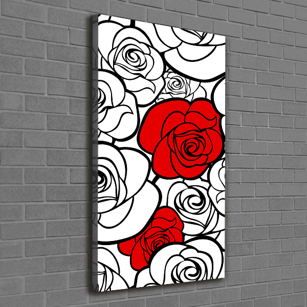 Cuadro moderno en lienzo resistente uv vertical Rosas