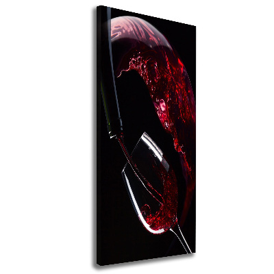Cuadro canvas decorativo para salón vertical Vino tinto