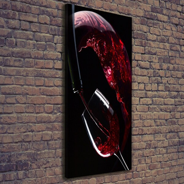 Cuadro canvas decorativo para salón vertical Vino tinto