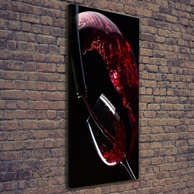 Cuadro canvas decorativo para salón vertical Vino tinto