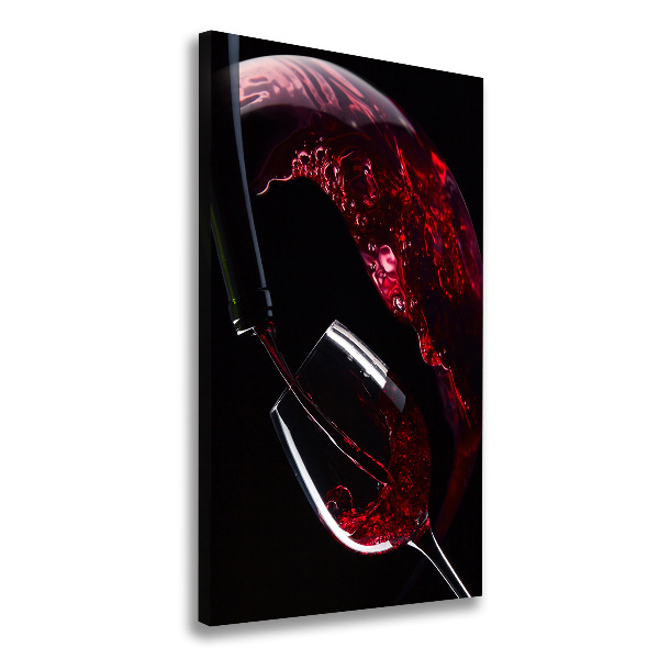 Cuadro canvas decorativo para salón vertical Vino tinto