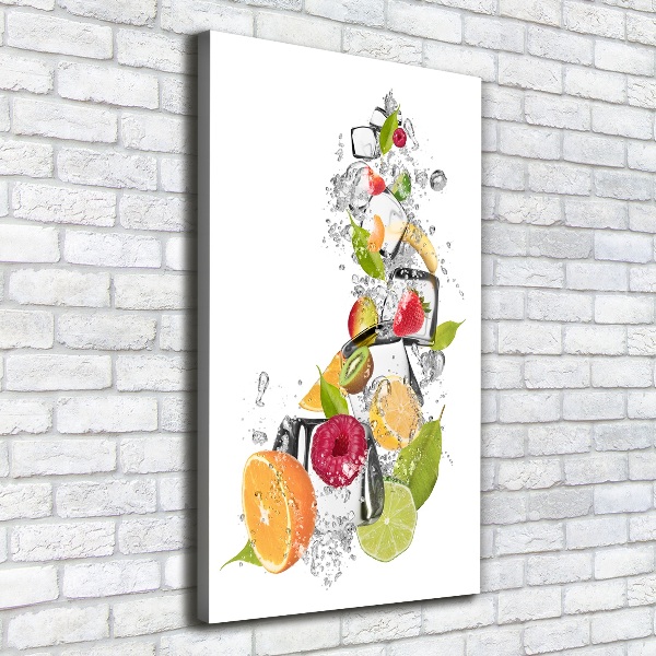Impresión en lienzo vertical Fruta y hielo
