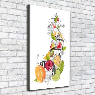 Impresión en lienzo vertical Fruta y hielo